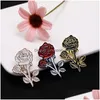 Pins Brooches Personalized Oil Drip Couple Party Decoration Rose Brooch Romantic Badge Fashion Accessories Drop Delivery Jewelry Dhdwu