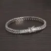 Bracelet hommes glacé 5.0MM Tennis Bracelets en laiton broche réglage CZ mode bijoux Hip Hop fête cadeau BB125