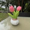 Decorative Flowers Crochet Tulip Bonsai Artifical Flowrs Pure Hand Woven Funny Gifts For Women Boho Room Home Table Oranments Office Desktop