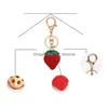 Keychains Lanyards Diamond Stberry Cartoon Fruit Keychain Ladies Bag Decoration Pendant Fashion Accessories Key Chain Drop Delivery DHA5U