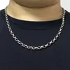 Colliers Véritable argent rétro 5mm longue boîte chaîne bouddhisme Mantra chevalière collier S925 argent Sterling Biker hommes mâle collier bijoux cadeau