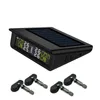 TPMS Tyre Pressure Monitoring System Solar Power LCD Display with 4 Internal/External Sensor Replaceable Battery PSI/BAR Mode