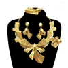 Halsbandörhängen Set 2023 Est Brasilian Gold Plated Full Copper Jewelry Women's Fashion Holiday Present Dating Accessory FHK13041