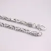 Kedjor Solid 925 Sterling Silver 4mm Byzantine Link Chain Halsband 20 tum unikt