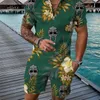 Designer Clothing Mens Tracksuits Summer Outfits 3XL Polo T-shirts Two Piece Set Lapel Printed Short Sleeve Shorts Suit Plus Size