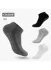 Sports Socks 4pair Men Cotton Anti Slip Dispensing Floor Sweat Absorbing Breathable Yoga Black White Dark Friction Solid Color