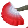 Konst och hantverk Fällbara handfans Gradient Dance Fan Gifts Plastic Bone Yangko Performance Square Holiday Party Supplies Dro Dh9kx