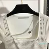 2023-Designer Brand Women Sticked Short Sleeve Sparkly Hot Drill Square Collar Kortärmad tröja Top High Quality Womens kläder