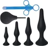 Factory Outlet Real Vibes Silicone Plug Dolking Treinador feminino Dilator masculino Fake Penis Conjunto Avançado e Botões para iniciantes