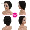 13*4 Stitching Pixie Curly Cut Short Modeling Human Hair Wigs 30# 1B/27 1B/350 Ombre Color