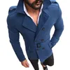 Männer Jacken DIHOPE 2023 Jacke Mode Slim Fit Langarm Anzug Top Windjacke Graben Mantel Männer Herbst Winter Warme Taste