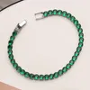 Bracelets porte-bonheur ACHETER 2023 Tendance Or / Argent Couleur Vert Cristal CZ Zircon Chaîne Bracelet Pour Femmes Élégantes Bijoux De Mariage Accessoires