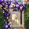 Andra evenemangsfestleveranser 139st Stur Purple Light Balloon Garland Arch Kit Metal Purple Gold Latex Balloons Wedding Party Bridal Baby Shower Birthday Dec 230523