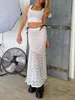 Rokken vrouwen kanten halve jurk zomer Spring Street Casual Party Zie door ingepakte lange rok vrouwelijke streetwear y2k