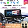 12,3 polegadas para Toyota Chr 2016-2021 Tela ampla Android 12 Car Player 2din Radio Estéreo Multimídia CarPlay Head Unit 128G