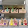 MachMach Designer Niche Butterfly Diamond 8.5cm Sandales à talons hauts Chaussures d'usine Chaussures de luxe pour femmes Boucle d'escalade Chaussures Taille 35-42