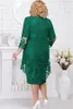 Hunter Green Mother Of The Bride Dresses Two Pieces Lace Wrap Prom Gown Evening Vestidos Formal Dress