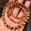 Chains Natural Copper Rutilated Quartz Bracelet Jewelry For Woman Men Gift Crystal 5-12mm Beads Stone Charms Gemstone Strands