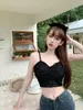 Kvinnors tankar 2023 Sommar Fransk stil Kvinnor Lace Bralette Beauty Back Underwear Sexiga Tube Tops Vest Female ADD PAD Wireless Bra Suspender