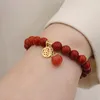 Charm Bracelets Chinese Style Natural South Red Agate Bracelet Everyone Pendant YanYuan Peach Design Feeling Small Hand Act The Role Ofing I