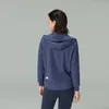 ll yoga yoga jacket only sleeves outfit solid color back zipperジムジャケットシェーピングウエストタイトフィットネスジョガー服スポーツウェアレディーdhyt02