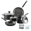 12-Piece Easy Clean Nonstick Pots and Pans Cookware Set, Black