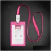 Favor de festas 5 cores colorido portador de plástico colorido ID do aluno Bolsa de armazenamento cartões de trabalho de escritório vertical com lanyard entrega de gotas em casa gar dhles