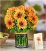 Cartes de vœux Pop Up Tournesols 12 pouces Bouquet de fleurs grandeur nature Popup 3D avec carte de correspondance et livraison en baisse d'enveloppe Amtkq