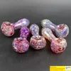 Mini Pyrex Glass Pipes Oil Burner Pipe Smoking Accessories Beautiful Colored 3D Pink Purple Glass Spoon Hand