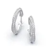 Le total des anneaux de grappe est de 7,5 ct Moissanite Diamond Massive Hoop Boucles d'oreilles pour les femmes Sterling Silver 925 Luxury Certified Jewelry Pass Test