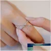 Band Rings New Simple Twig Thorn Leaf 925 Sterling Sier Jewelry Not Allergic Branch Exquisite Women Opening R127 Factory Pri Dhgarden Dhudn