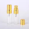 3 ml Klarglas-Parfümflasche mit silberner/goldener/schwarzer Kappe, kosmetischer Pumpspray-Zerstäuber dh9466
