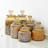 Opslagflessen Creatieve verzegelde pot fles voedselcontainer Amber Love Tea met deksel pot keukengerei Huisdecoratie