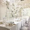 Mum Tutucular Stil Kristal Clear Candelabra Düğün Centerpieces Tablo Kontili Akrilik Tutucu