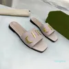 Women Slippers Designer Shoes Rubber Flat Sandals Leather Slides Summer Alphabet Slipper Golden Letter Loafers Classic Womens Flip