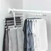 5 lagen multi-functionele kleding hangers broek opslag stoffen rek broek hangende plank niet-slip kleding organizer opbergrek