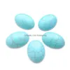 Loose Gemstones Turquoises Stone Flat Back Oval Cabochon 18X25X6Mm Cab No Drill Hole Jewelry Making U3238 Drop Delivery Dhbjv