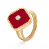 Clover Bague Diamond Desiner Love Heart Wedding Band Designer Jewelery Engagement Rings for Women Van Ring بدون Box 5A جودة