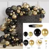 Andere evenementenfeestjes Black Gold Balloon Garland Arch Kit Confetti Latex Baloon Graduation Happy 30th 40th Birthday Ballonnen Decor Baby Shower Favor 230522