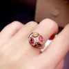 Cluster Ringe Mode Candy Farbe Turmalin Edelstein Ring für Frauen Ornament Blume Stil Natürliche Edelstein Echt 925 Silber Mädchen Geschenk