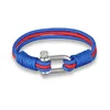 World Cup Flags Colorful Paracord Bracelet Stainless Steel Clasp Bracelets