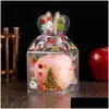 Pakiet prezentu Bożego Narodzenia Pvc Przezroczyste cukierki Opakowanie Święty Święty Snowman Apple Boxes Party Materiały 4 Style Drop Deli Dhmxu