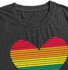 Pride-Shirts für Frauen, Regenbogen-Herz-Aufdruck, grafisches T-Shirt, LGBT-Gay-Pride-T-Shirts, Kleidung, kurzärmelige Oberteile