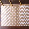 Geschenkpapier, 50 Stück, Leckerli-Süßigkeitsbeutel, hochwertige Party-Geschenkpapiertüten, Chevron-Polka-Punkt-Streifen, bedruckt, Handwerk, Bäckerei 230522