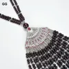 Pendanthalsband smycken 23 "Natural Garnet CZ Neckpendant