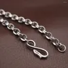 Catene Collana da uomo in vero argento sterling 925 con catena a maglie ovali da 5 mm 19,7 "Sutra a sei parole