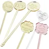 Other Event Party Supplies 100PCS Personalized Engraved Stir Sticks Etched Drink Stirrers Bar Swizzle Acrylic Table Tag Baby Shower Decor 230522