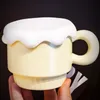 Mug Petit design de foule Couple avec couvercle Tasse en céramique avec cadeau de la main Tasse Mignon petit déjeuner tasse créativité