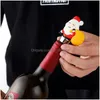 Bar Araçları Karikatür Santa Wine Stoppers Noel Parti Dekorasyonları Metal Şampanya Mantarları 7 Stil Damla Teslimat Ev Bahçesi Mutfak D DH8LC