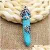 Pendant Necklaces Natural Crystal Stone Necklace Creative Plum Blossom Column With Chain Jewelry Accessories Drop Delivery Pendants Dh5Gx